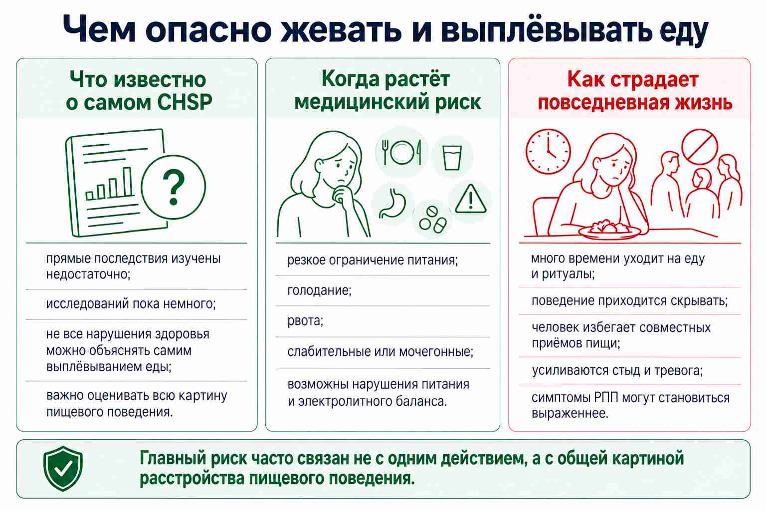 Инфографика об опасности привычки жевать и выплевывать еду